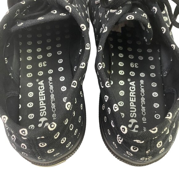 Superga x 10 Corso Como S009J40 Canvas Contrasting Circle Print Black 39 EU - Picture 9 of 11